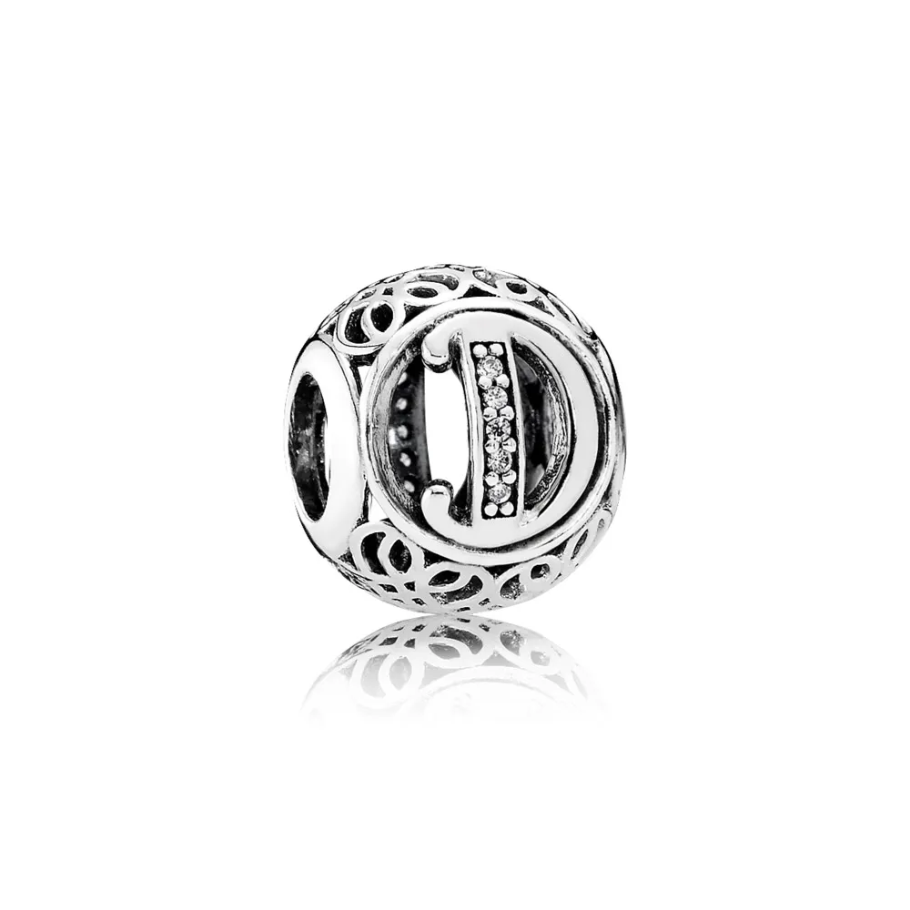 pandora vintage letter d charm 791848cz