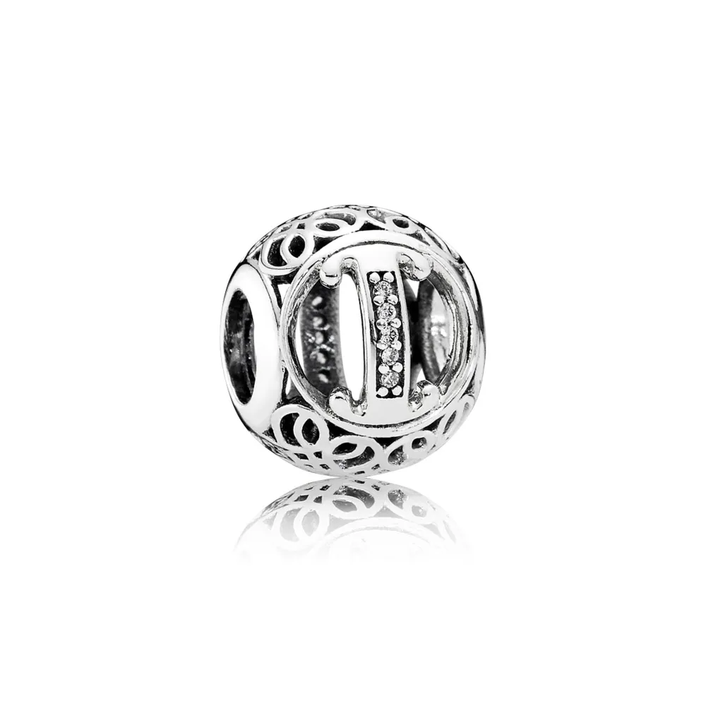 pandora vintage letter i charm 791853cz