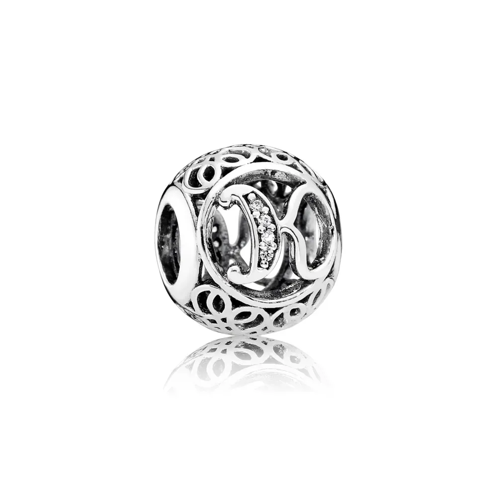 pandora vintage letter k charm 791855cz