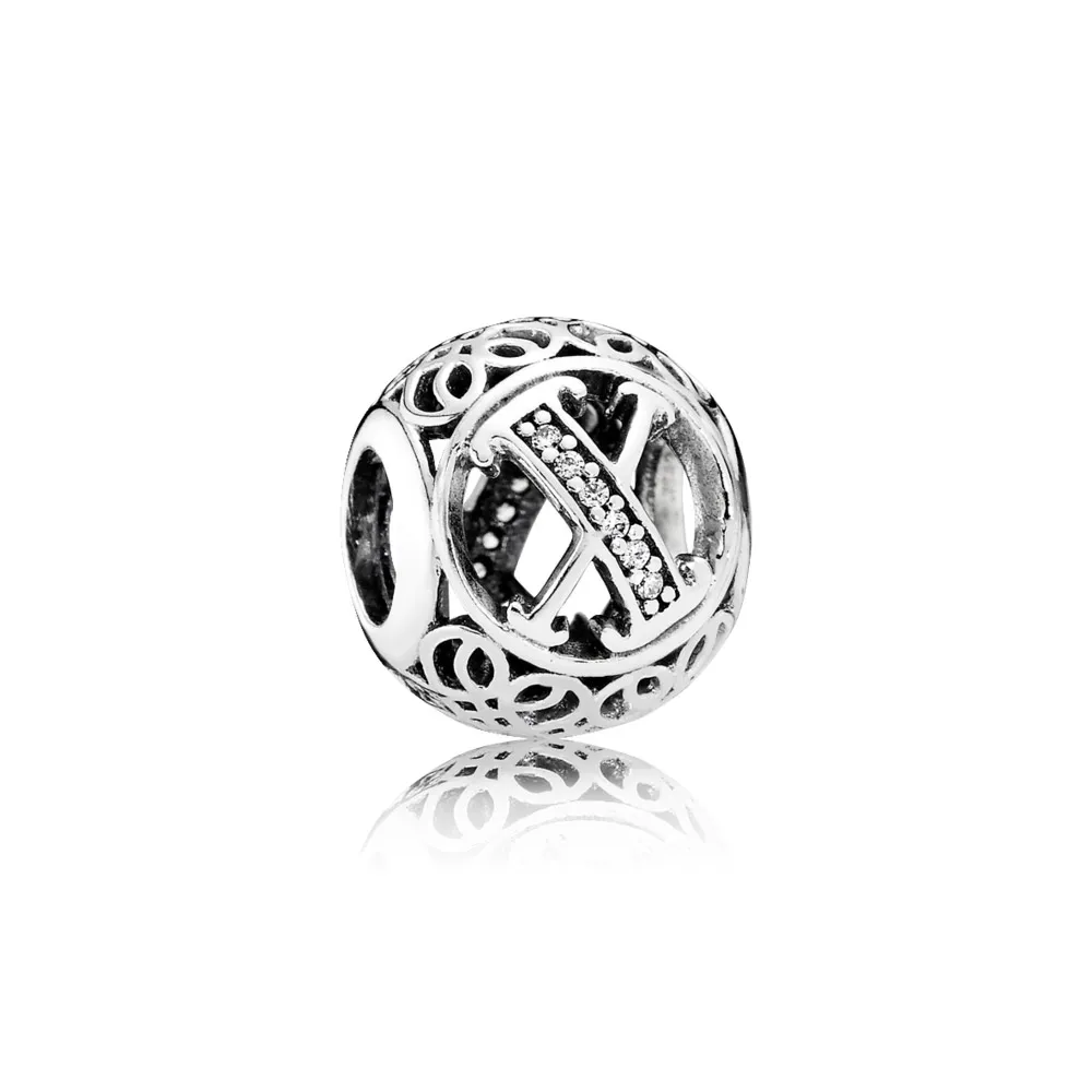 pandora vintage letter x charm 791868cz