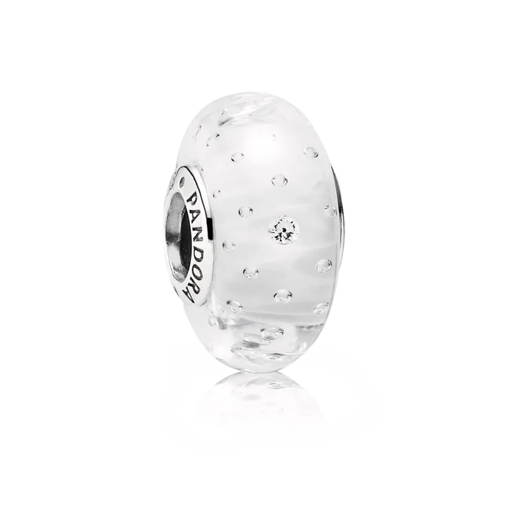 pandora white fizzle glass charm 791617cz