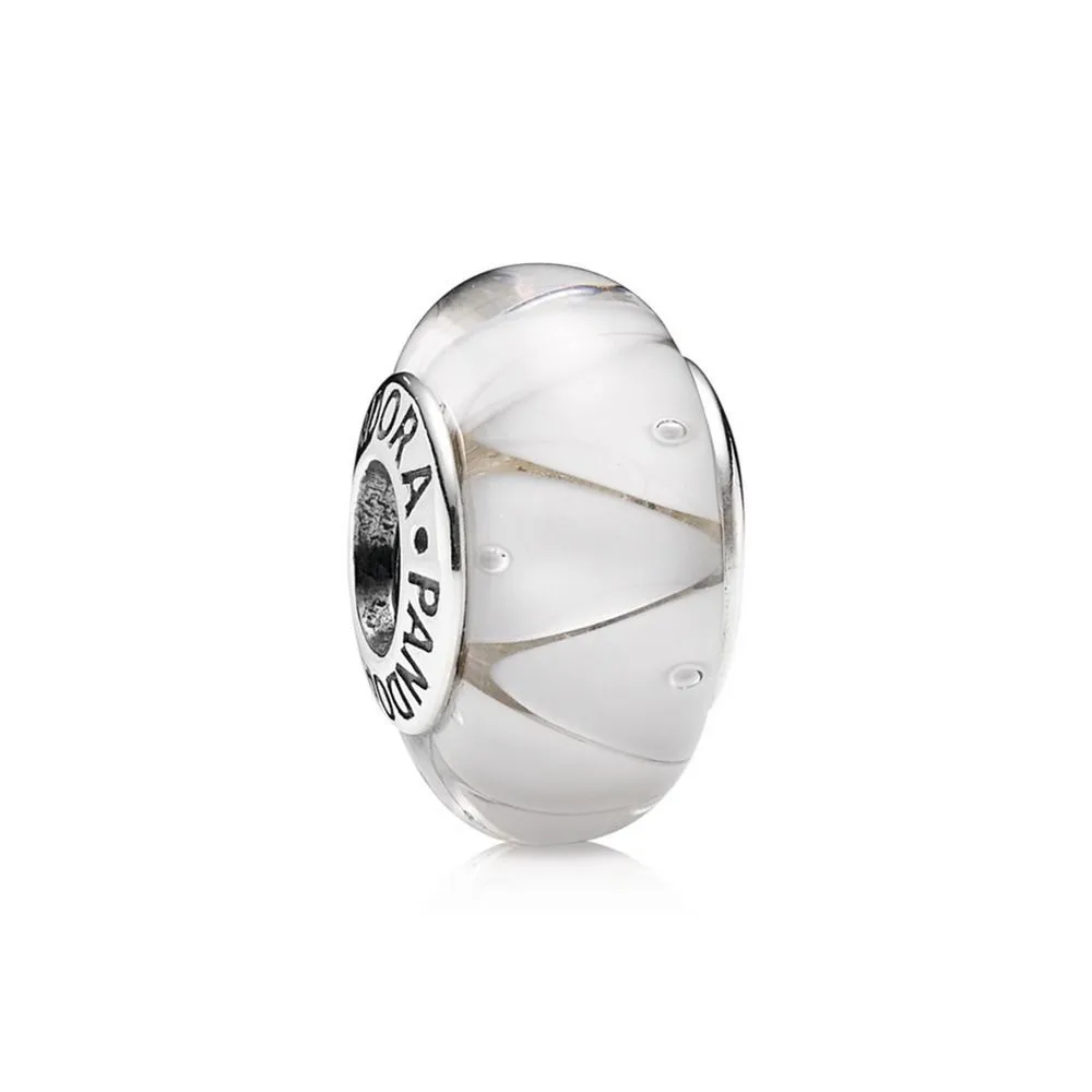 Pandora White Glass Zig-Zag Charm - 790921