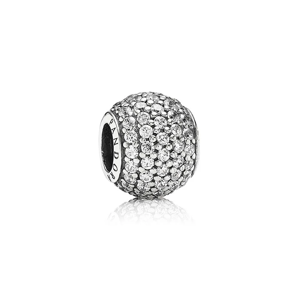 pandora white pavé ball charm 791051cz