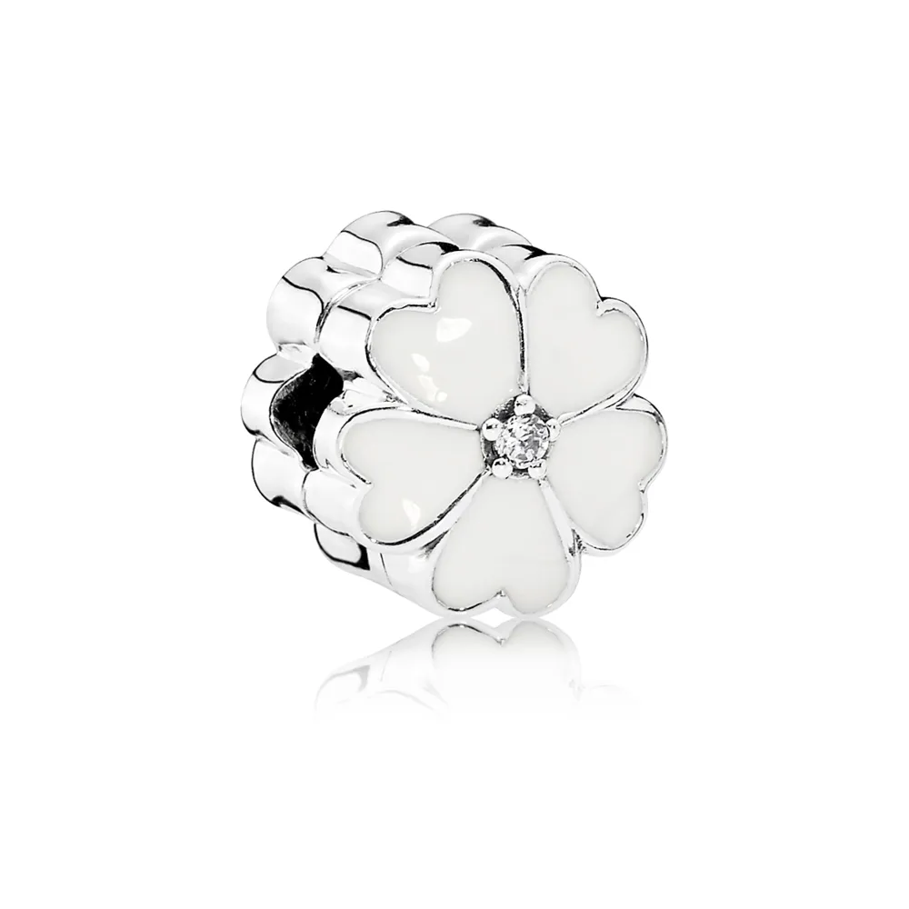 PANDORA White Primrose Clip - 791822EN12