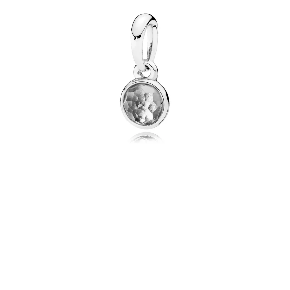 Pandora April birthstone silver pendant with rock crystal - 390396RC