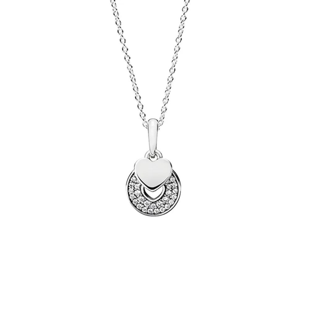 PANDORA Celebration Hearts, Clear CZ Pendant Halskjede - 390404cz-70