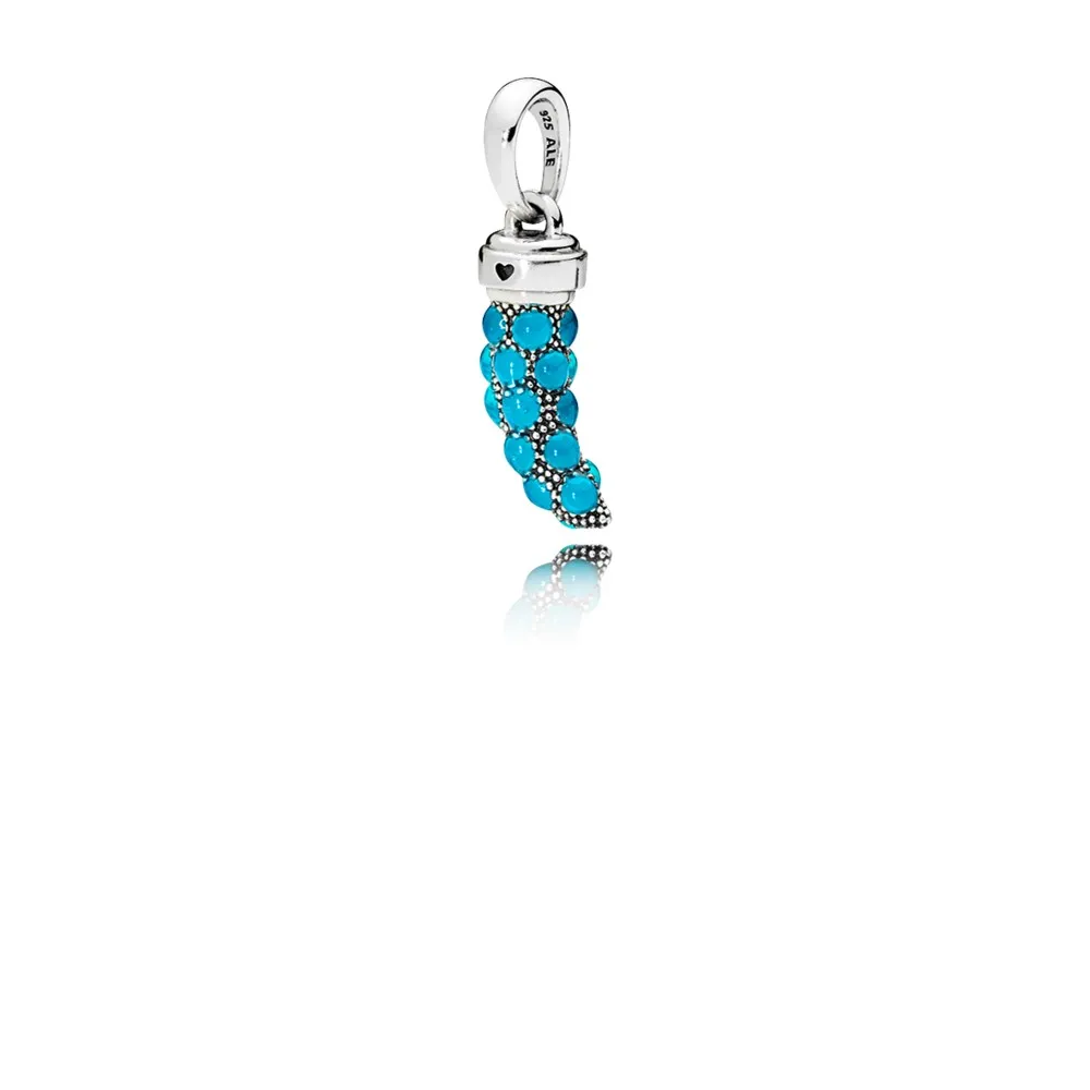 Pandora Corno silver pendant with turquoise enamel - 397203EN168