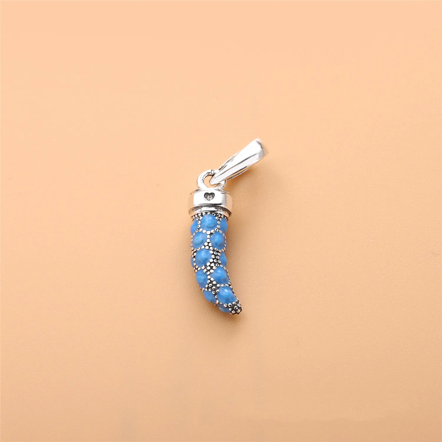 Pandora Corno silver pendant with turquoise enamel - 397203EN168