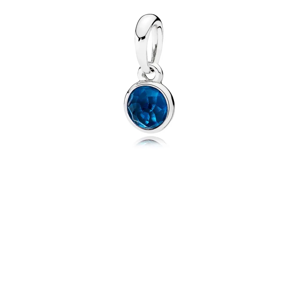 Pandora December birthstone silver pendant with London blue crystal - 390396NLB