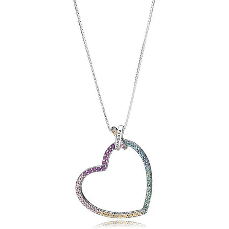 Pandora Multi-colour Heart Necklace - 397070NRPMX