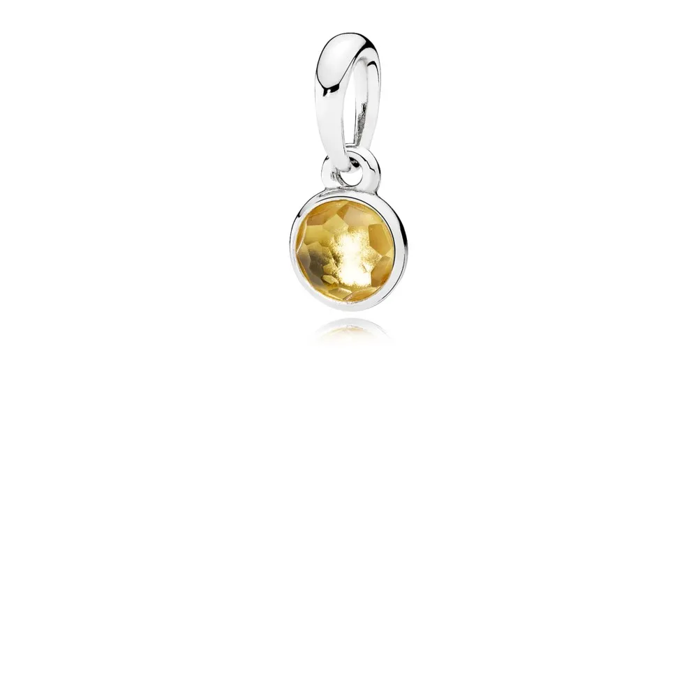 pandora november birthstone silver pendant with citrine 390396ci