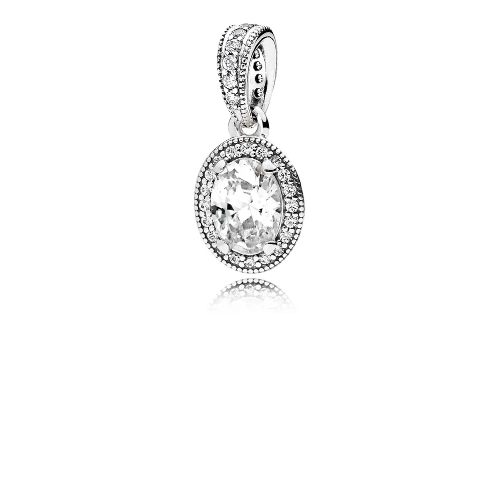 pandora silver pendant with clear cubic zirconia 396246cz