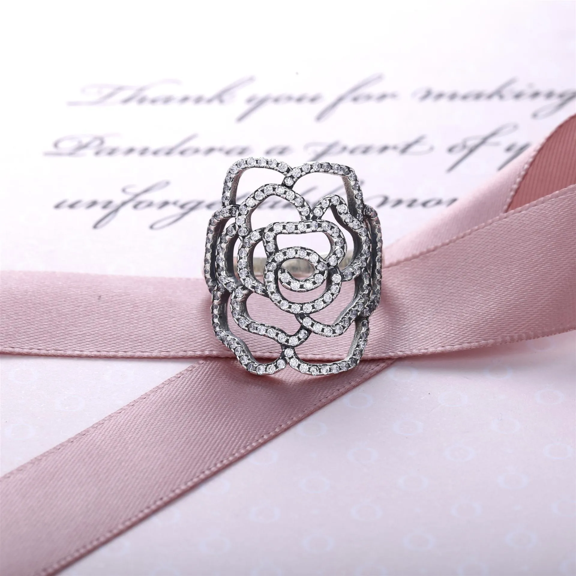 Pandora Blomstrende rose, ring - 190951CZ