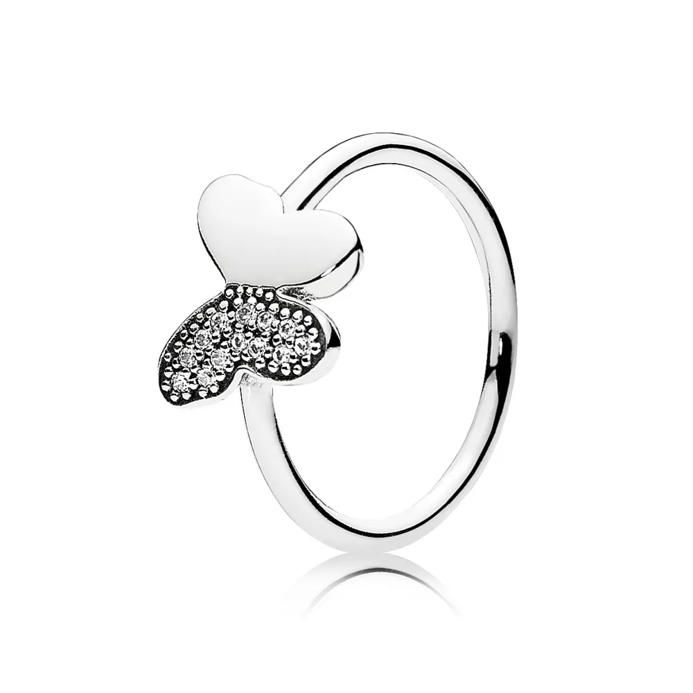 PANDORA Butterfly Silver Ring With Clear Cubic Zirconia - 190993CZ