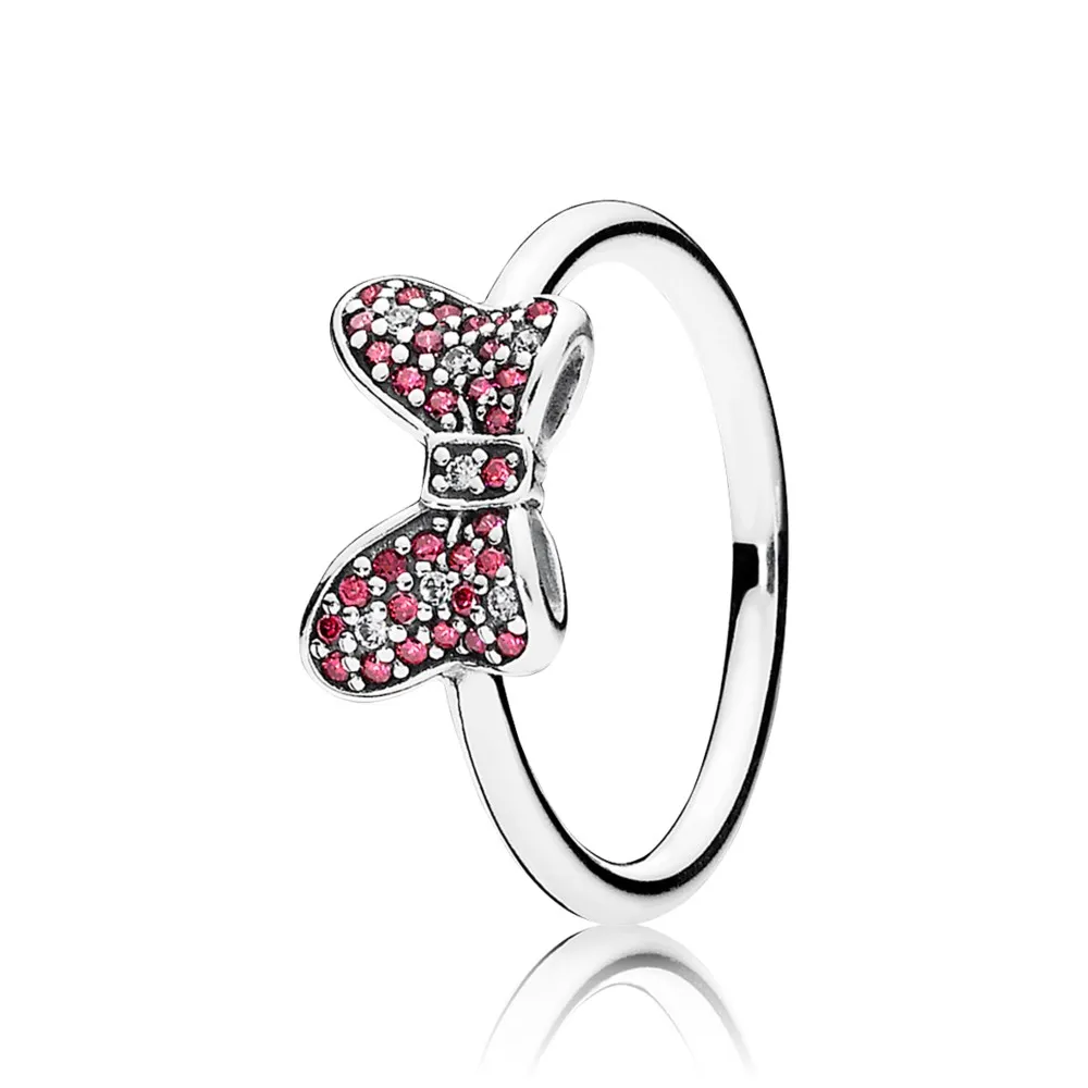 Pandora Disney Minnie bow silver ring with red and clear cubic zirconia - 190956CZR