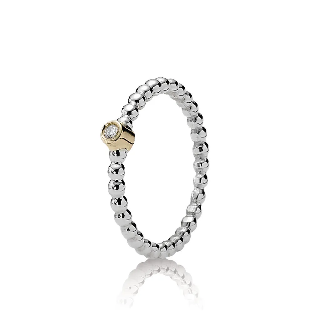 Pandora Evening Star, Silver ring, 14k, 0.03ct TW h/vs diamond - 190214D