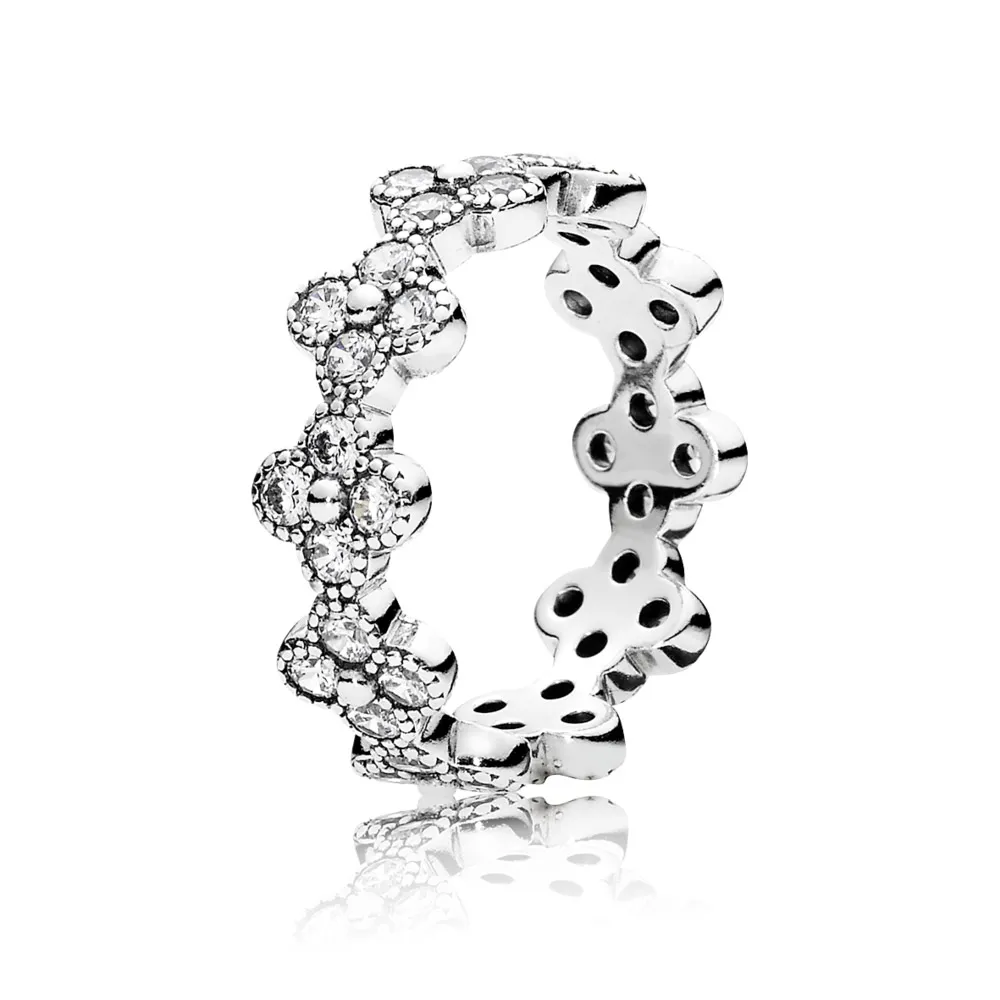 Pandora Floral silver ring with clear cubic zirconia - 191000CZ