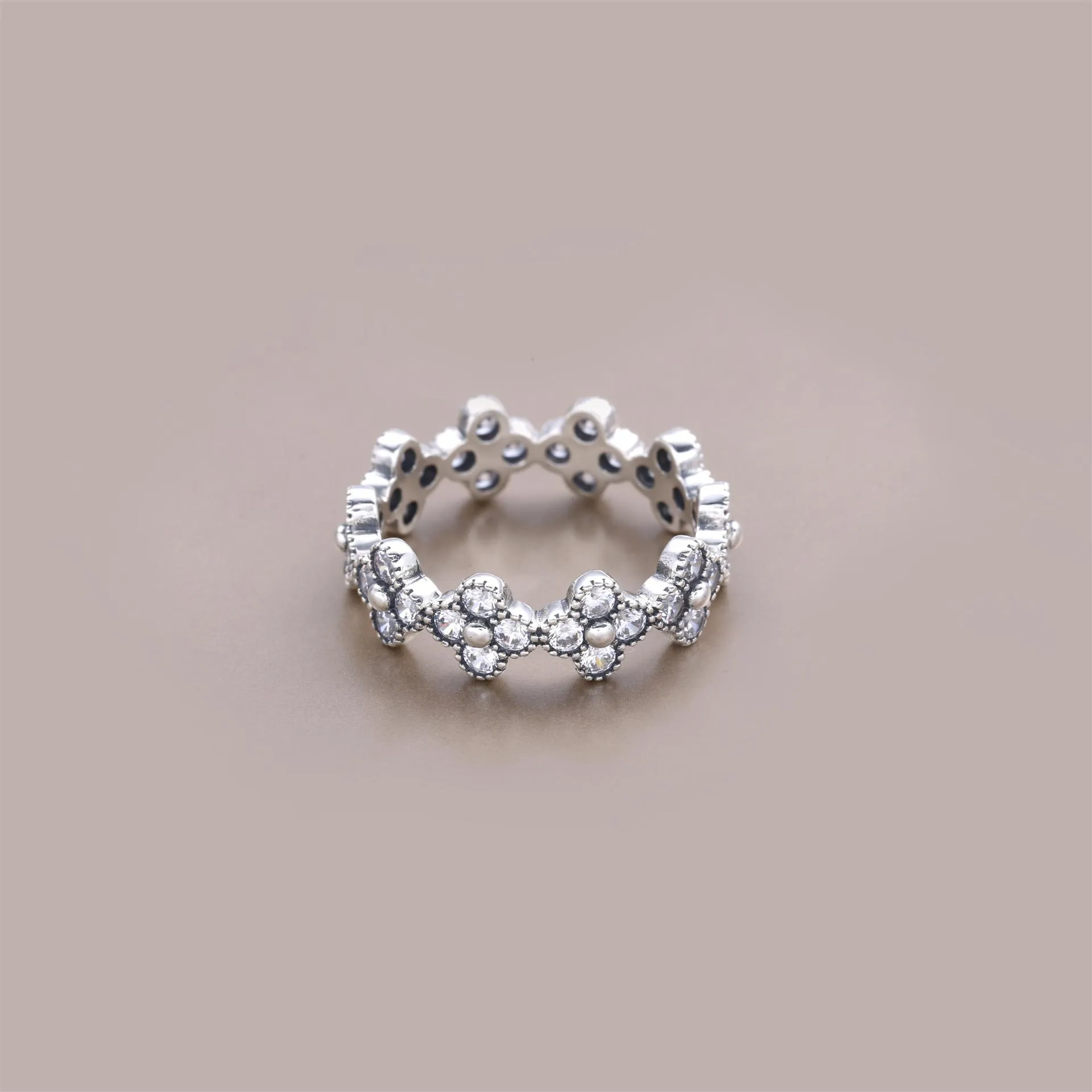 Pandora Floral silver ring with clear cubic zirconia - 191000CZ