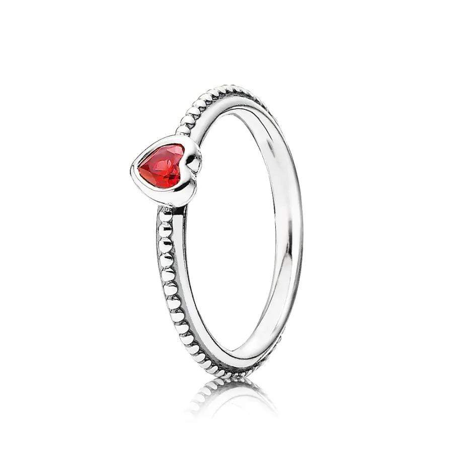 PANDORA Delicate Red Heart Ring - 190896SGR