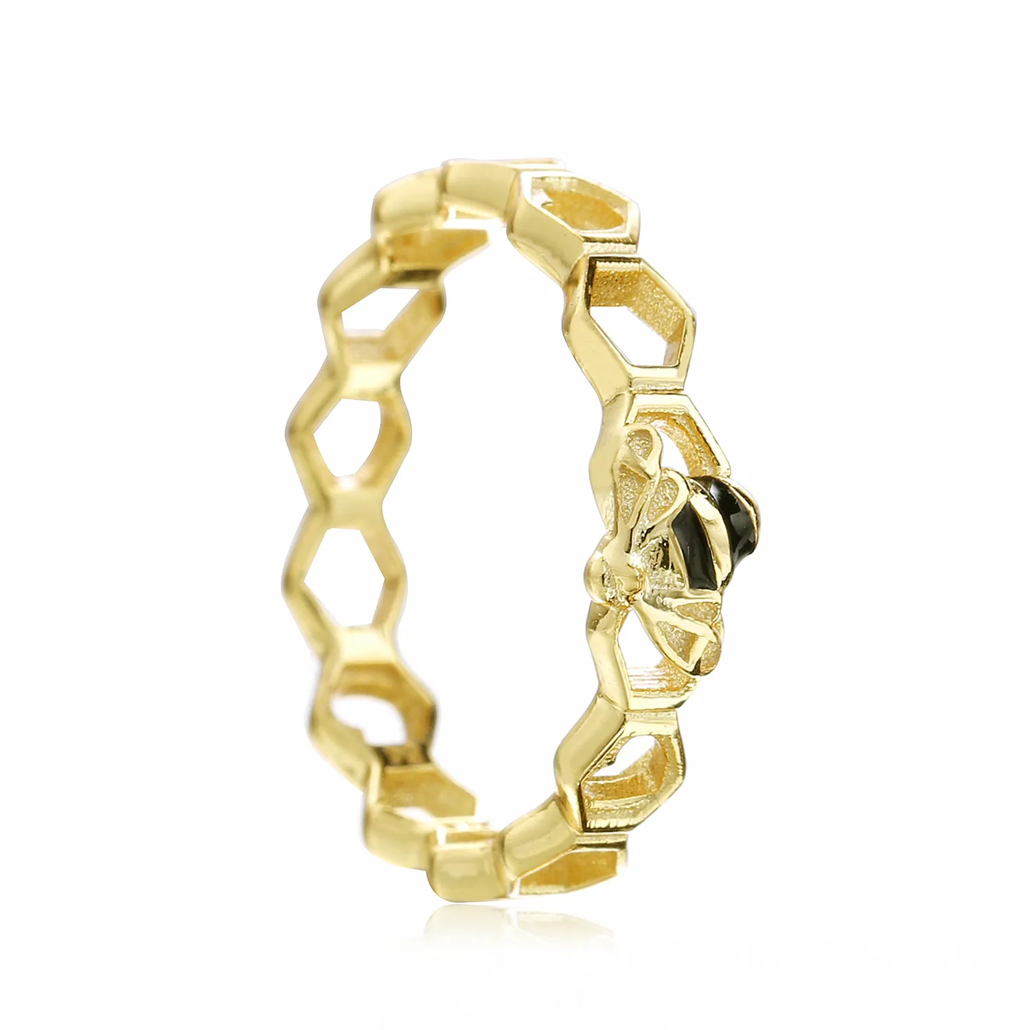 Limited Edition PANDORA Honeybee Ring, PANDORA Shine™ Black Enamel - 167116EN16