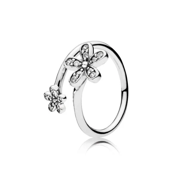 Pandora Open daisy silver ring with clear cubic zirconia - 191038CZ