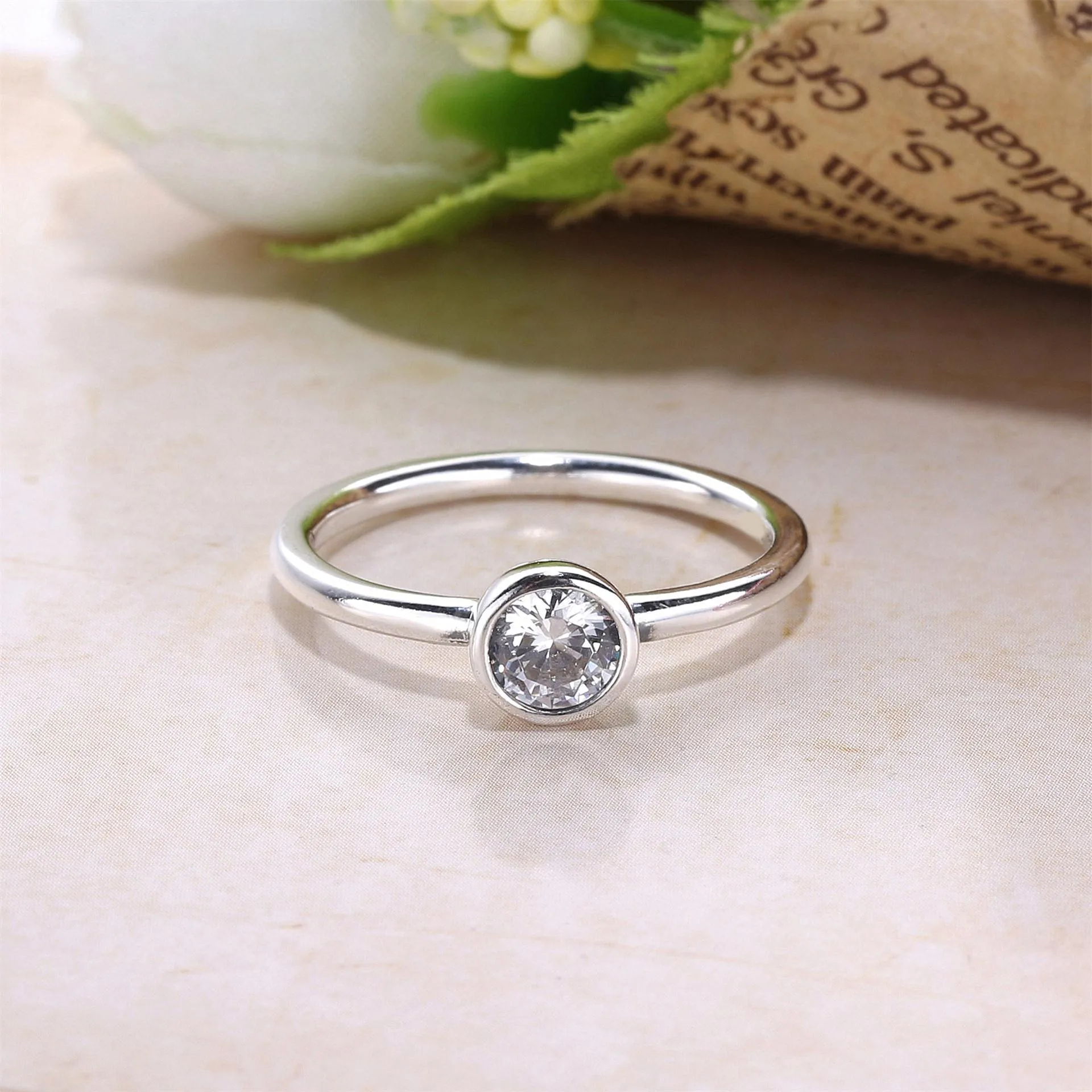 PANDORA Petite Circle Ring, Klar CZ - 191043CZA