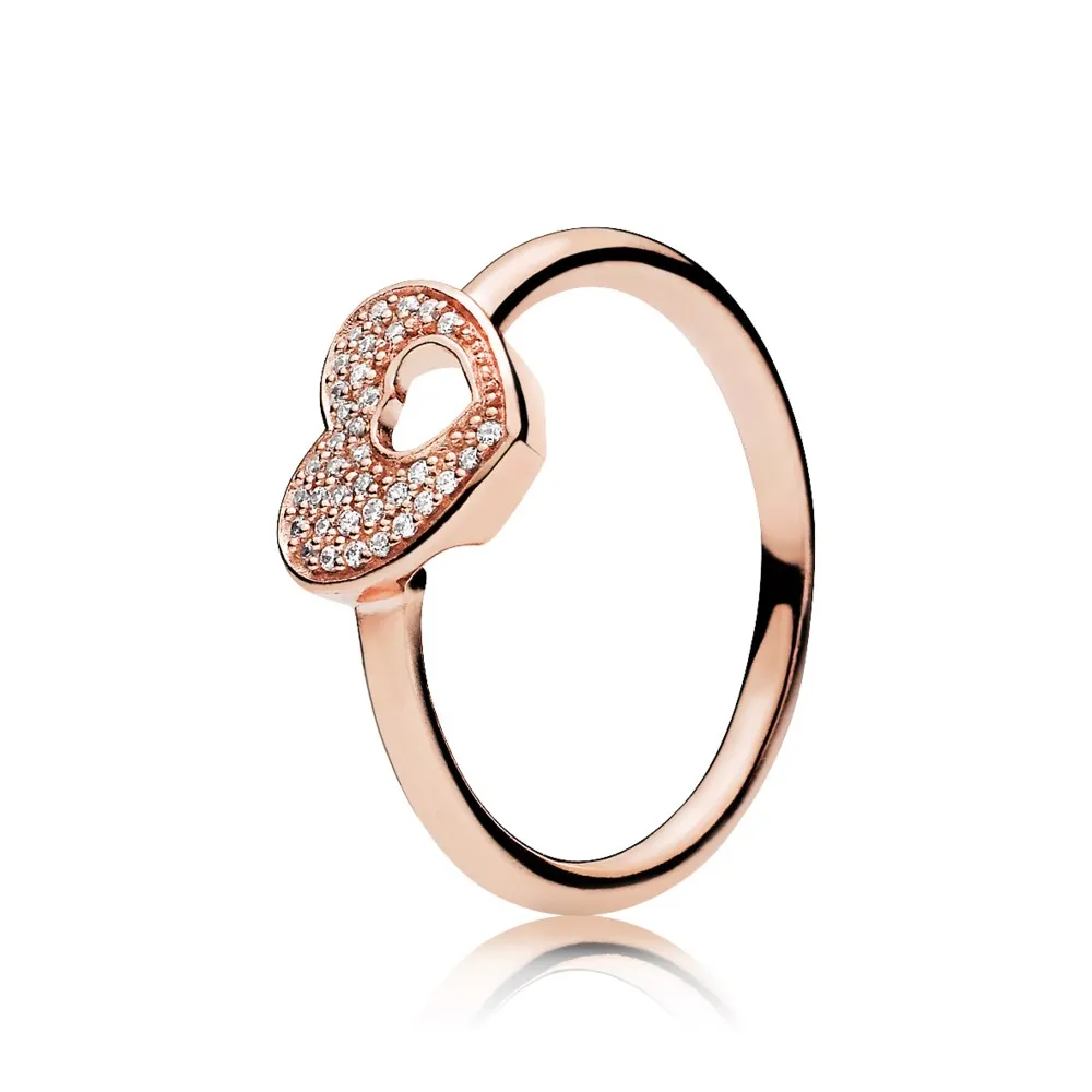 PANDORA Rose heart ring with clear cubic zirconia - 186550CZ