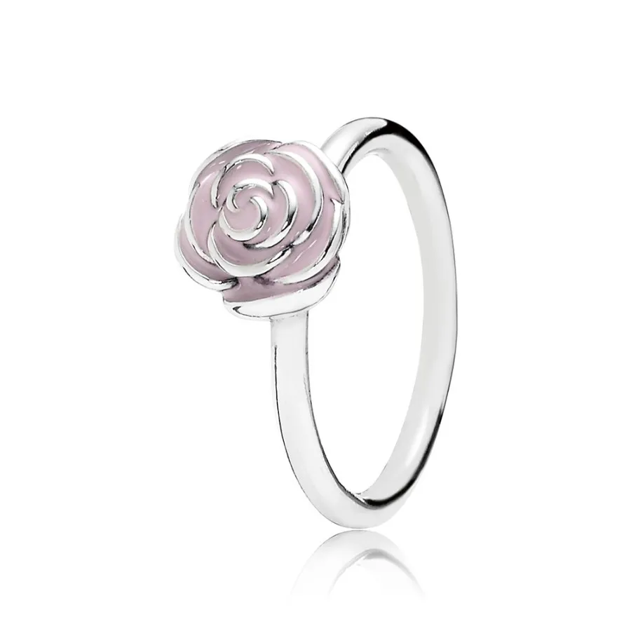 Pandora Rose silver ring with pink enamel - 190905EN40