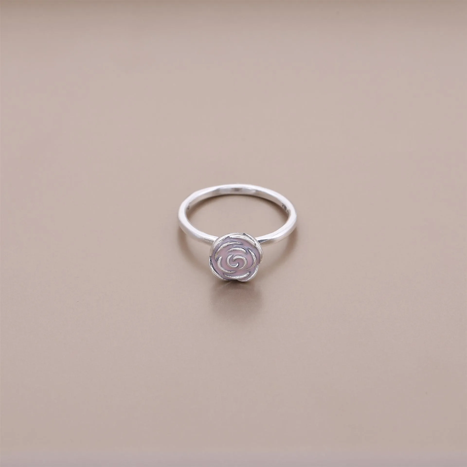 Pandora Rose silver ring with pink enamel - 190905EN40