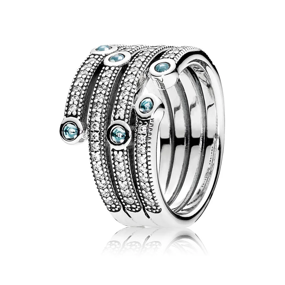 PANDORA Shimmering Ocean, Frosty Mint Clear Cz Rings - 191002CZF