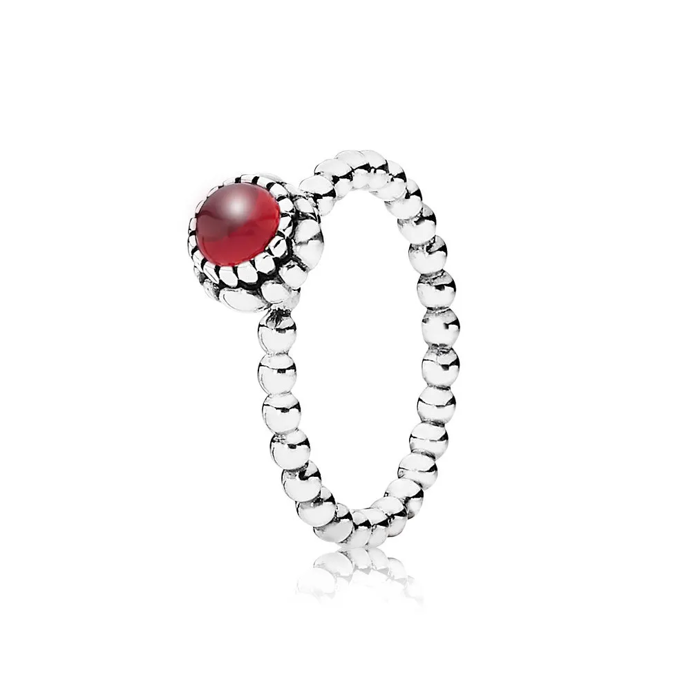 Pandora Silver ring, birthstone-January, garnet - 190854GA