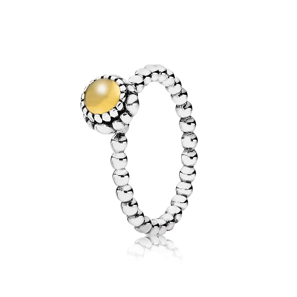 Pandora Silver ring, birthstone-November, citrine - 190854CIG