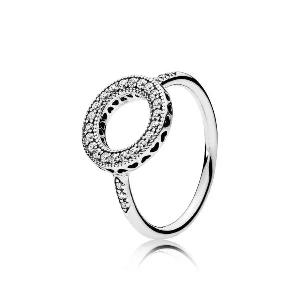 pandora silver ring with clear cubic zirconia 191039cz