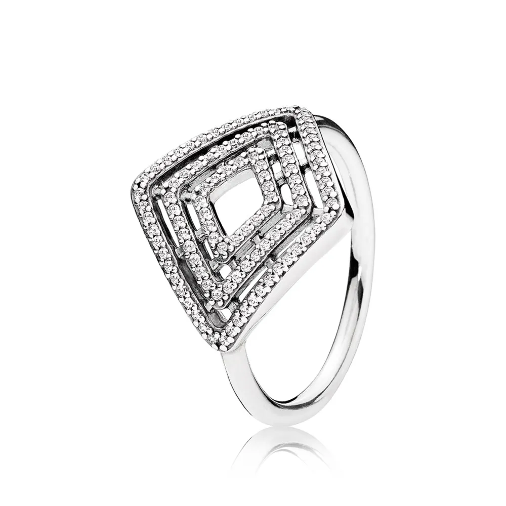 PANDORA Geometric Lines Clear CZ Ring - 196210CZ