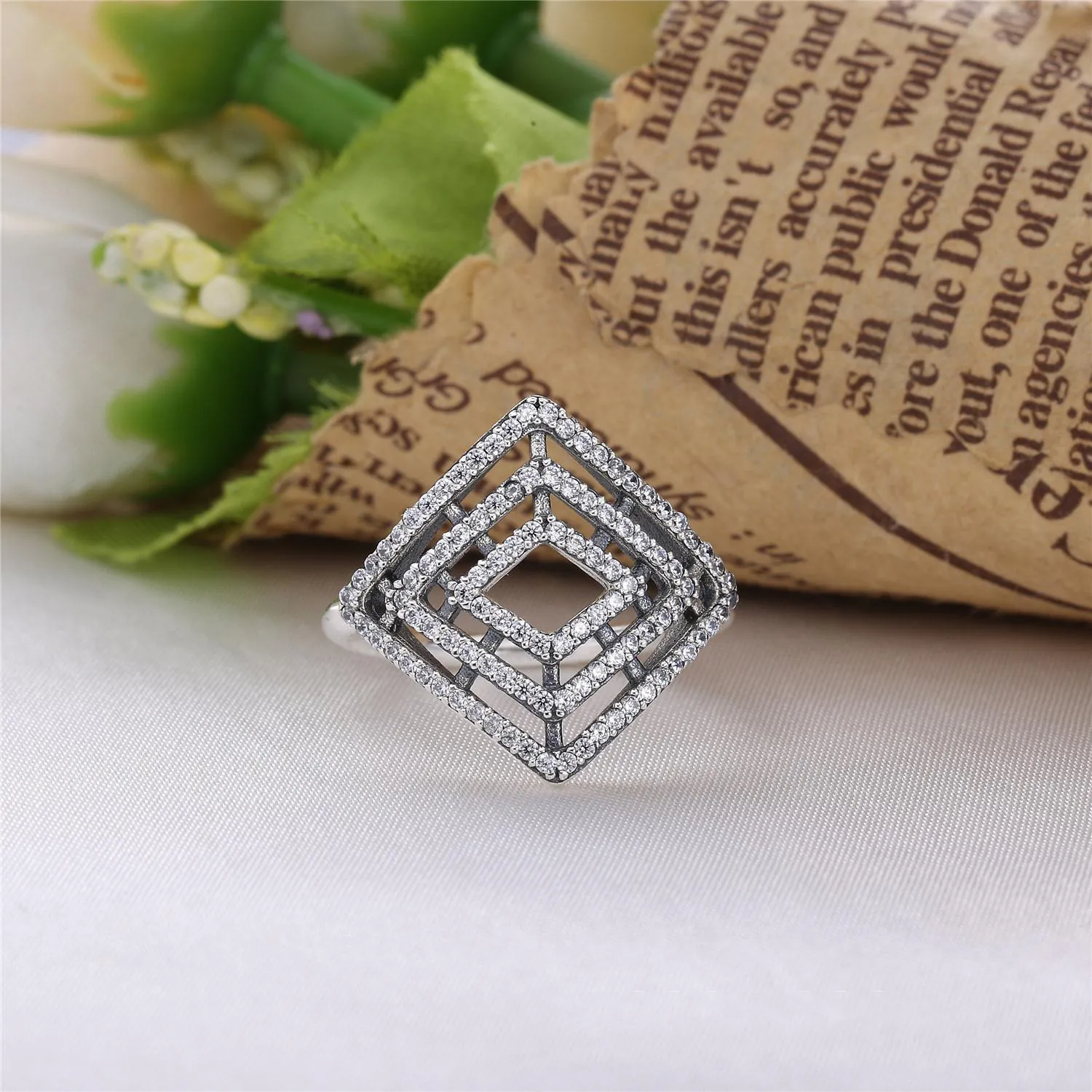 Pandora Silver ring with clear cubic zirconia - 196210CZ