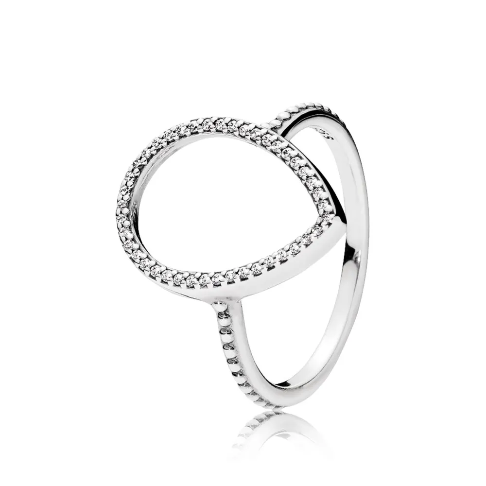 pandora silver ring with clear cubic zirconia 196253cz