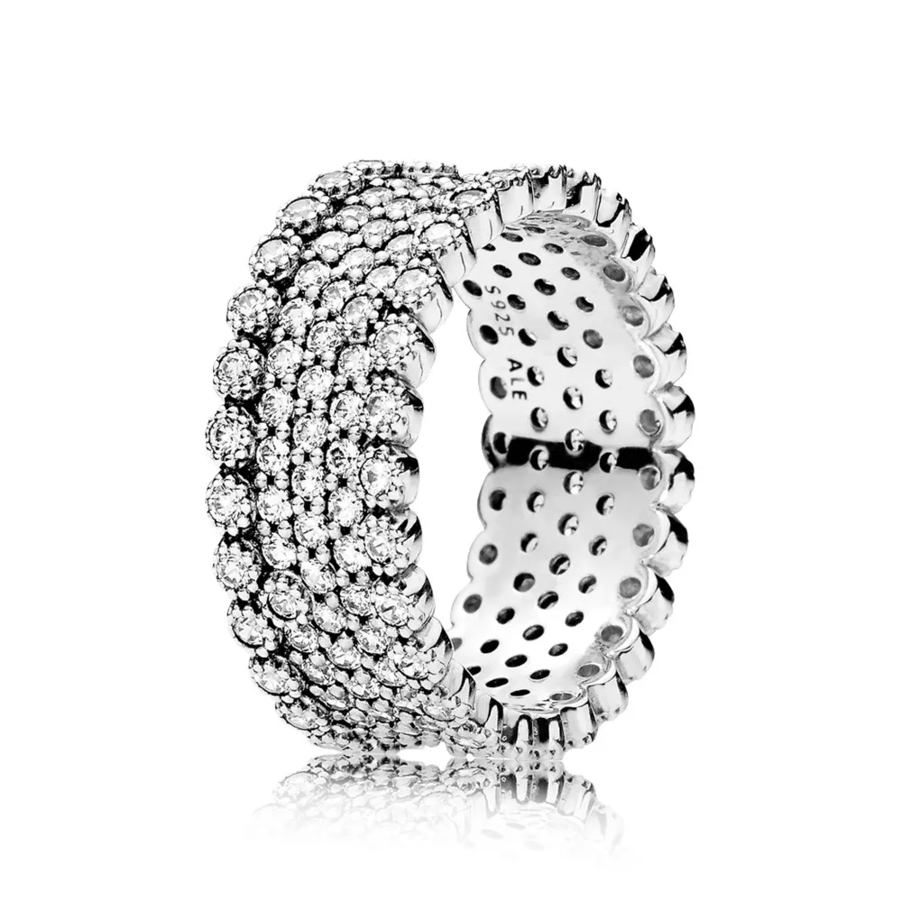 pandora silver ring with clear cubic zirconia 196313cz