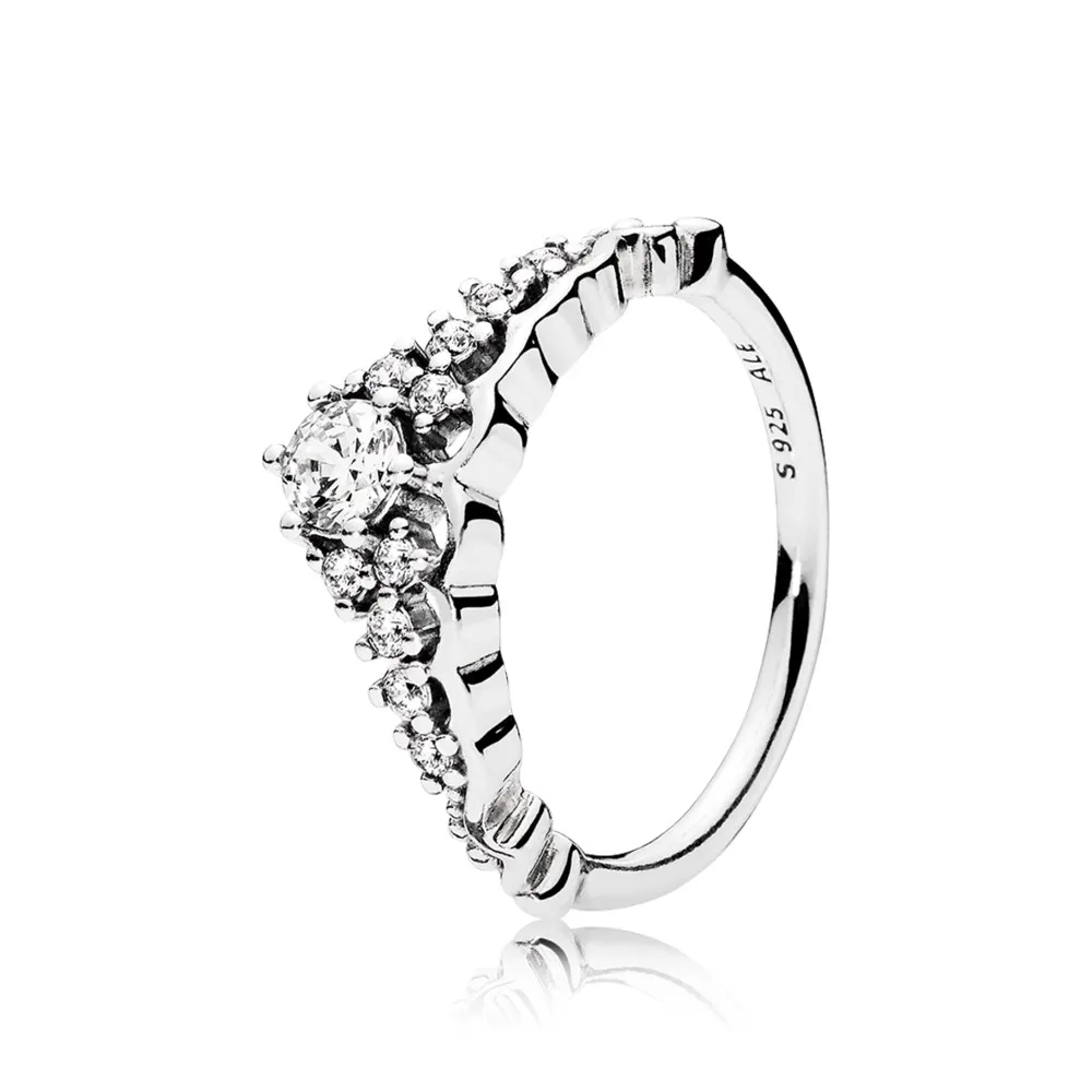 pandora tiara silver ring with clear cubic zirconia 196226cz