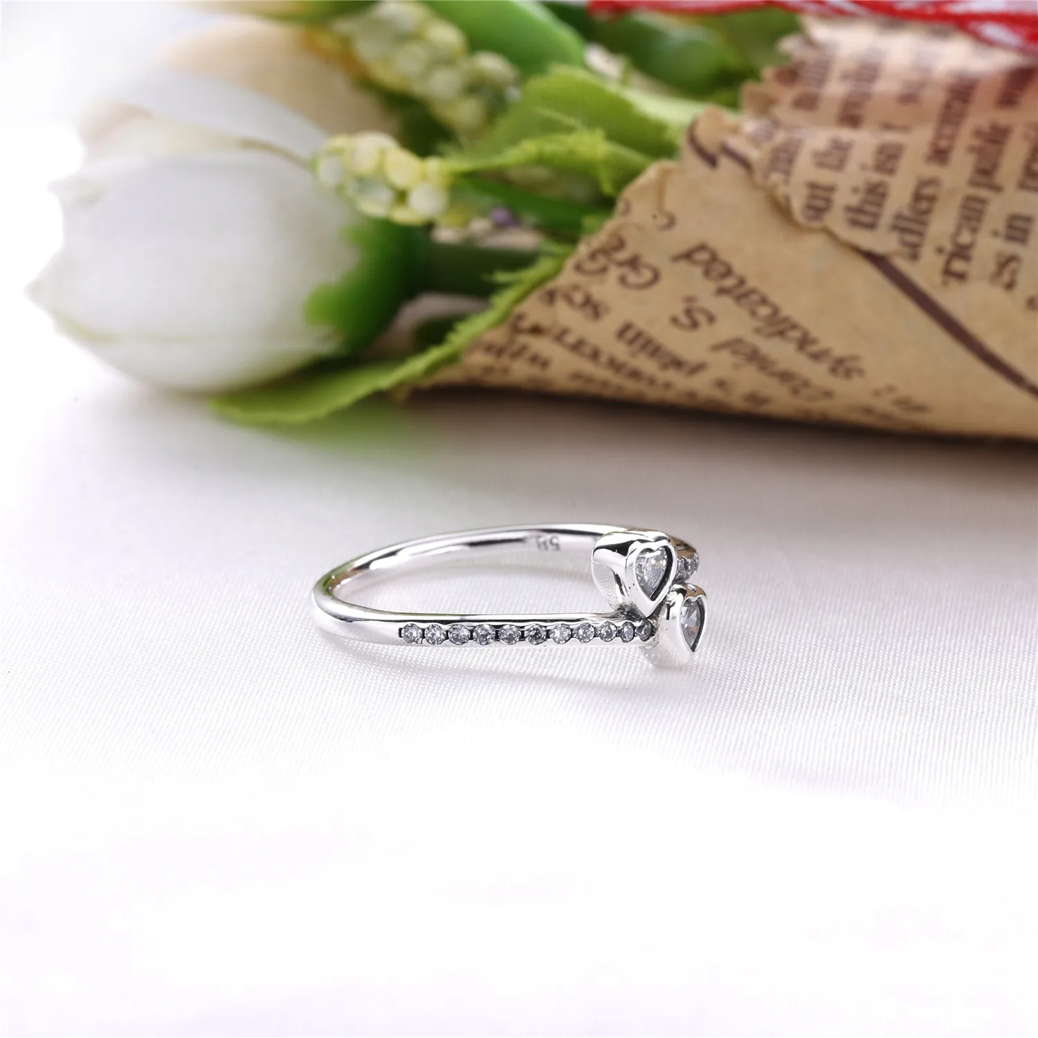 PANDORA Forever Hearts, Clear CZ Ring - 191023CZ