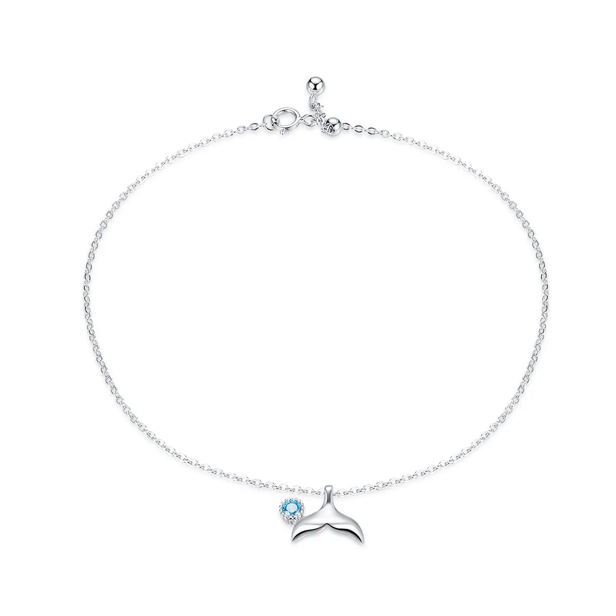 Pandora Style Silver Mermaid Hale Anklet - SCT004