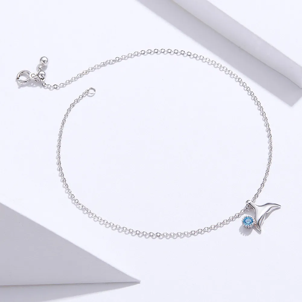 Pandora Style Silver Mermaid Hale Anklet - SCT004