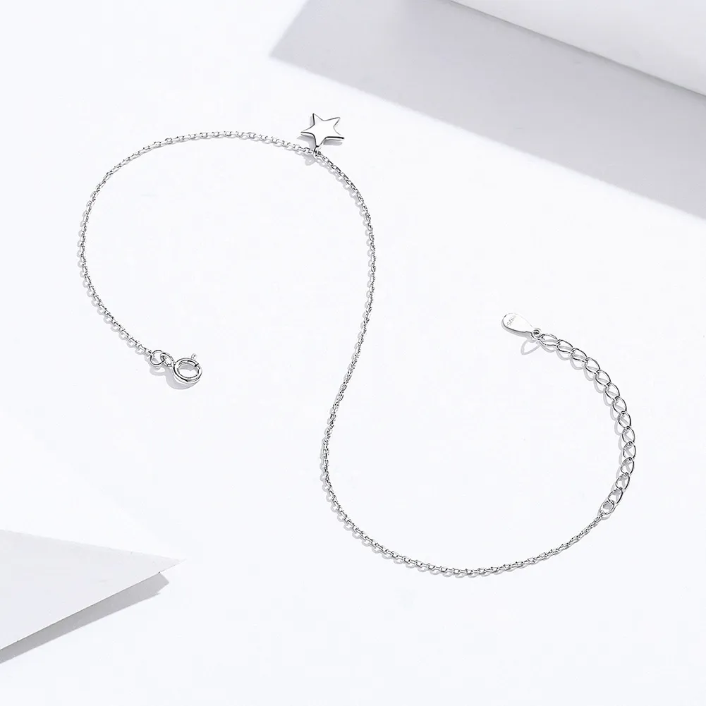 Pandora Style Silver Starry Anklet - SCT009