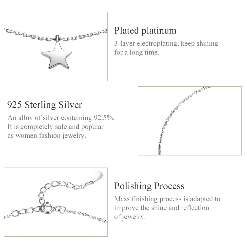 Pandora Style Silver Starry Anklet - SCT009