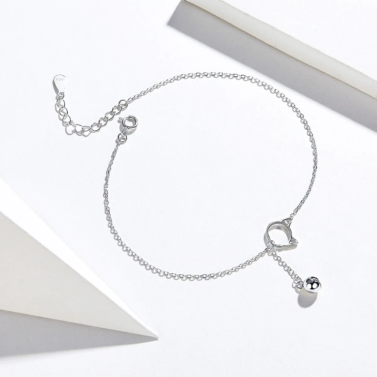 Pandora Style Sølv Søt Kattunge & Bell Anklet - SCT003