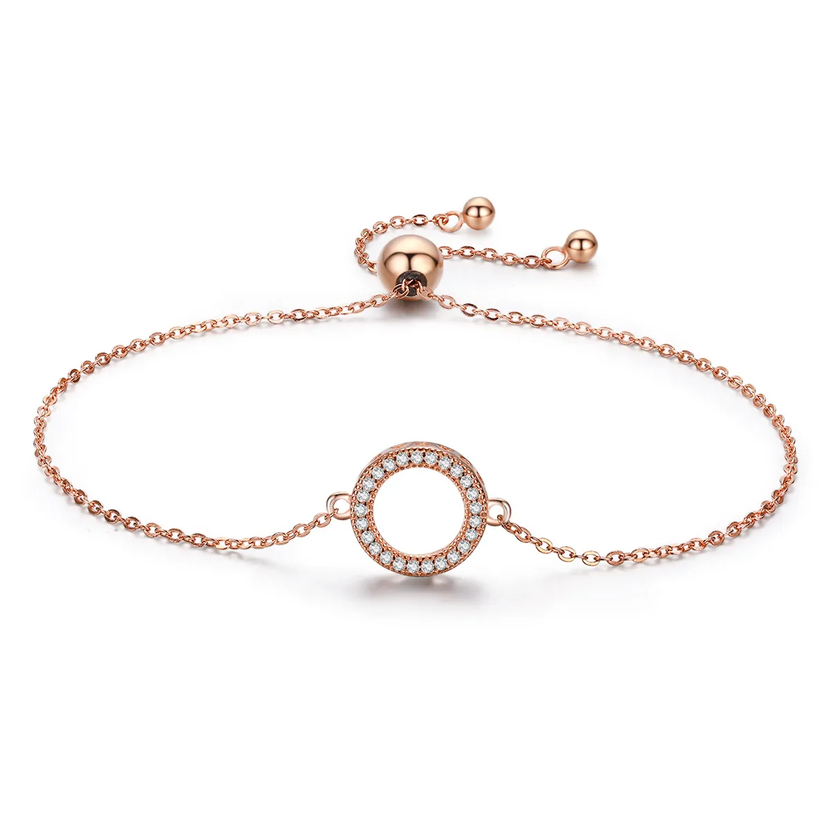 Pandora Style Rose Gold Destiny Slider Armbånd - SCB030-C