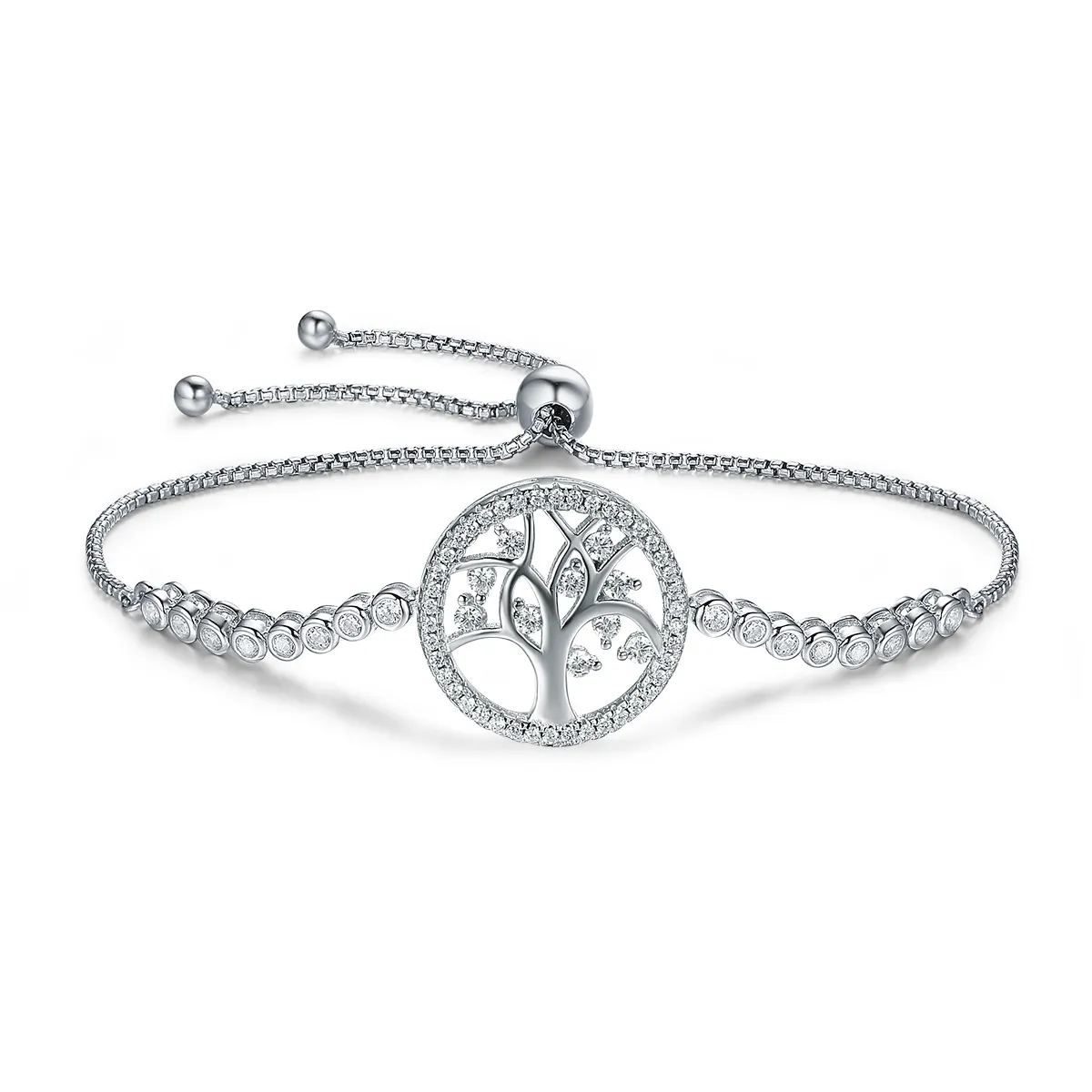 Pandora Style Silver Bright Tree of Life armbånd - SCB035