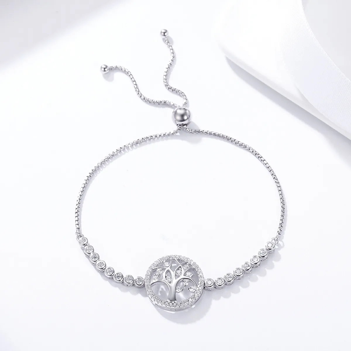 Pandora Style Silver Bright Tree of Life armbånd - SCB035