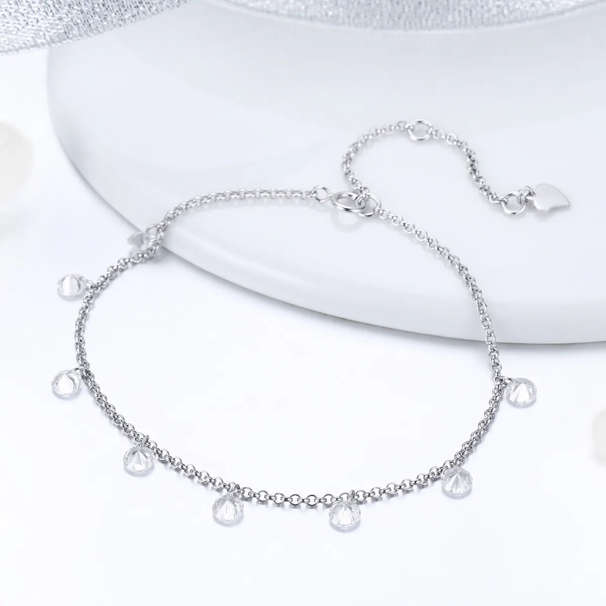 Pandora Style Silver Contracted Elves Chain Slider Armbånd - SCB103