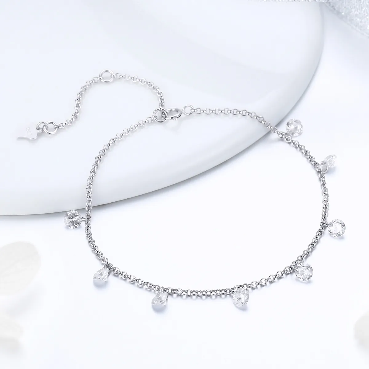 Pandora Style Silver Contracted Elves Chain Slider Armbånd - SCB103