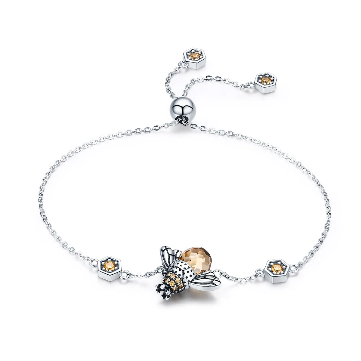 Pandora Style Silver Dancing Bee Slider Armbånd - SCB043